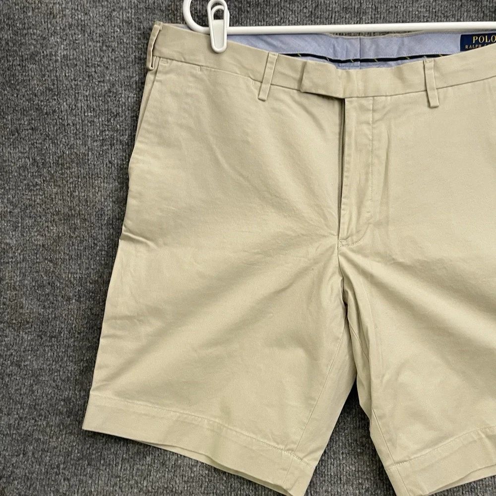 Polo Ralph Lauren Stretch Slim Fit Shorts Mens 38 Beige Chino Golf Casual